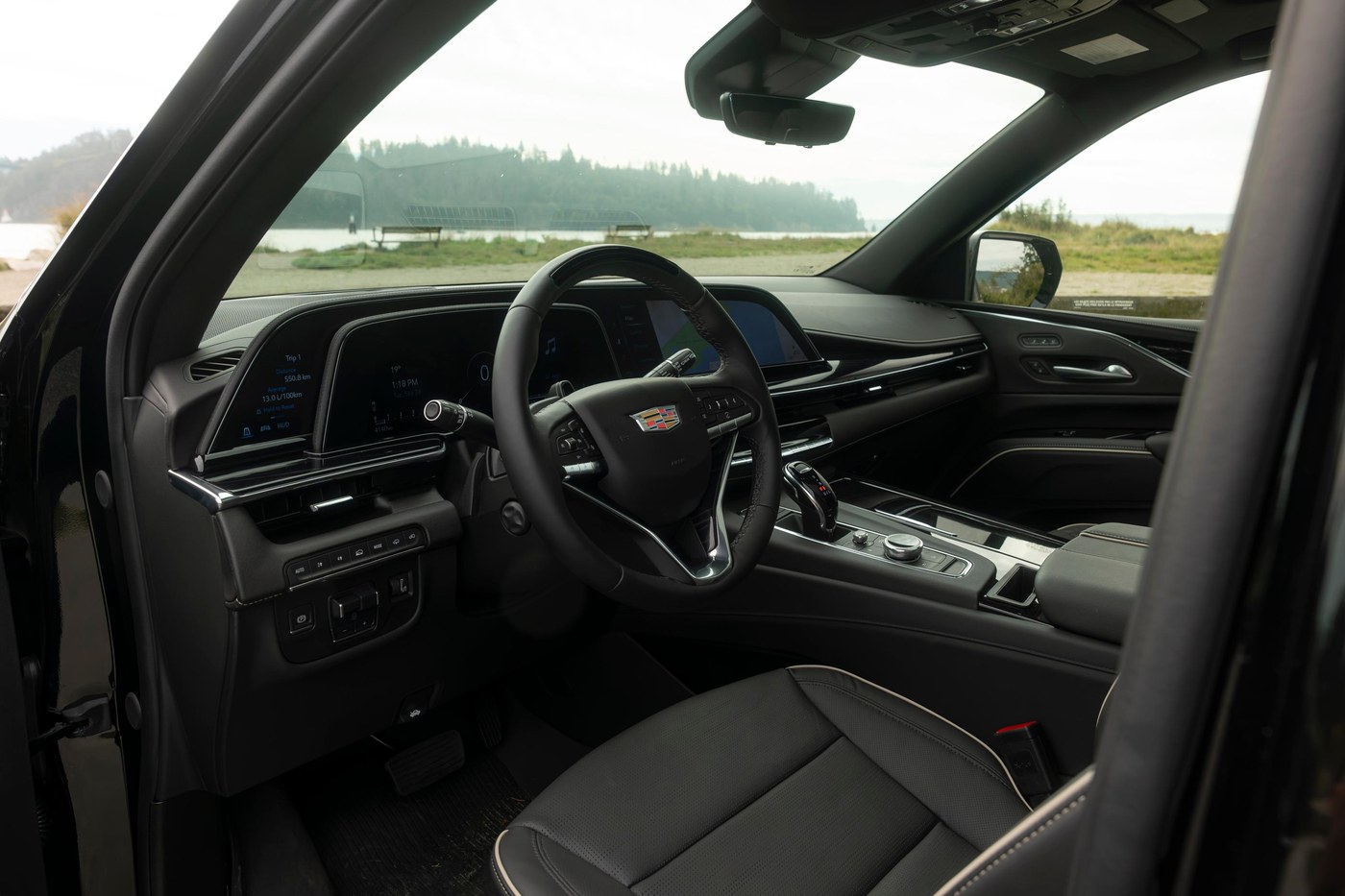Cadillac Escalade ESV 2024 interior 35 inch OLED dashboard Vancouver rental