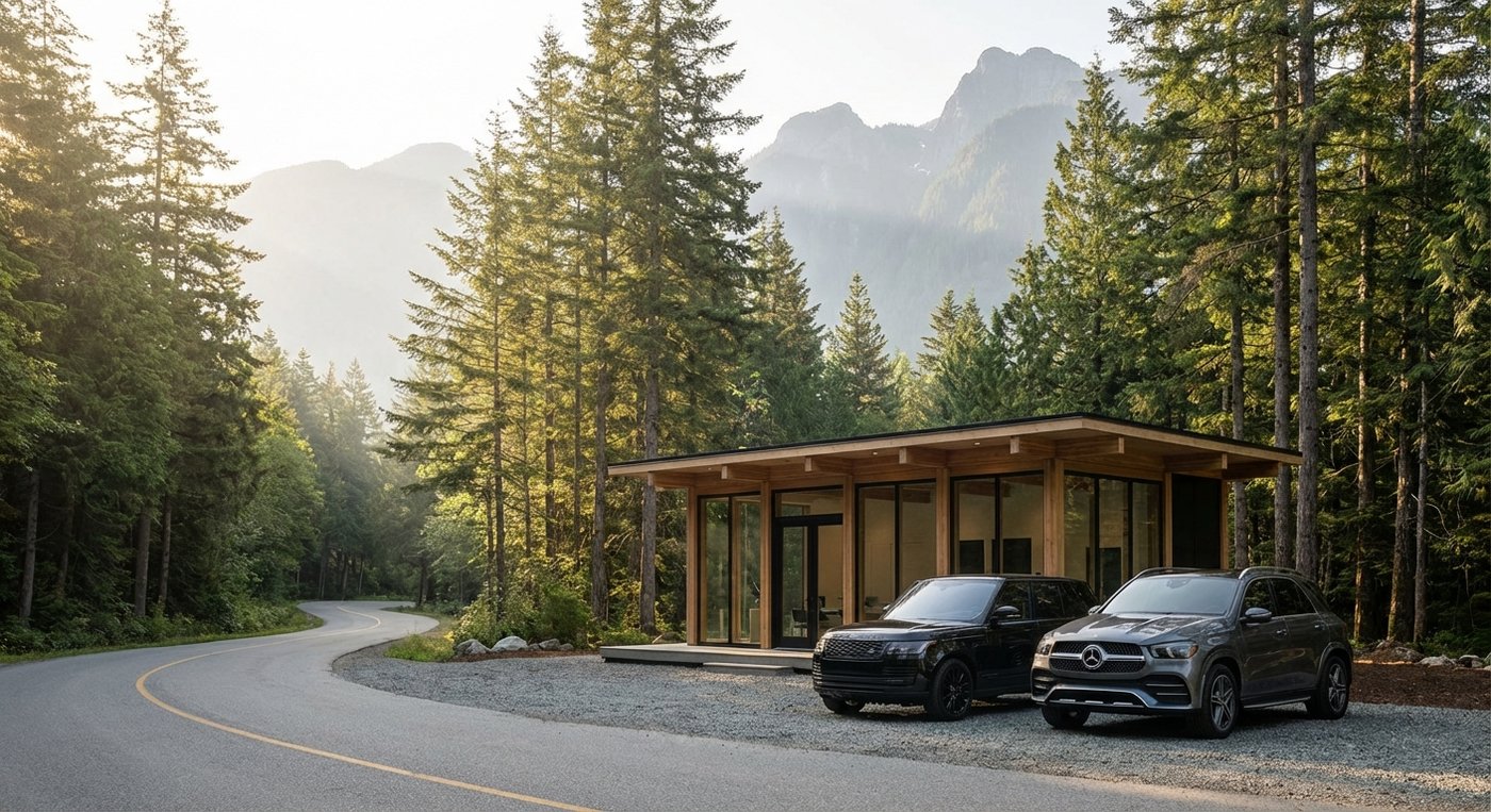 Luxury car rental North Vancouver mountains - Range Rover Mercedes SUV