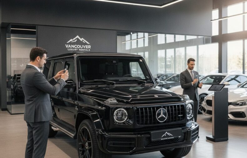 Person doing final walkaround inspection of Mercedes G-Class at return