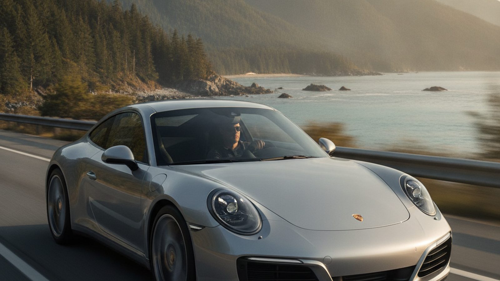 Porsche 911 Carrera on the Sea to Sky Highway near Vancouver